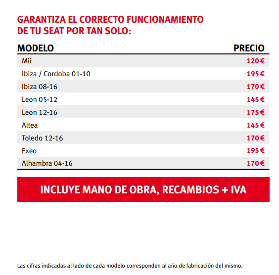 mantenimiento seat